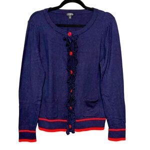 Talbots Old Money Parisian Chic Cashmere Blend Cardigan Womens Sz L Retro Preppy